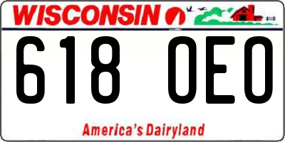 WI license plate 618OEO