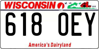 WI license plate 618OEY