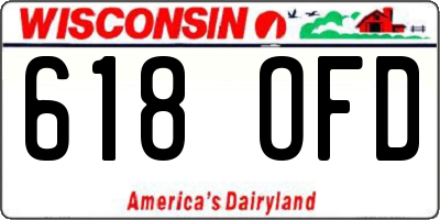 WI license plate 618OFD