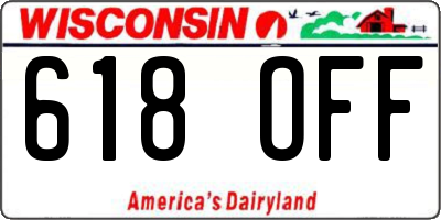 WI license plate 618OFF