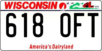 WI license plate 618OFT