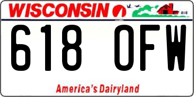 WI license plate 618OFW