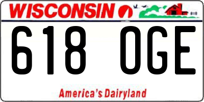 WI license plate 618OGE