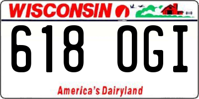 WI license plate 618OGI