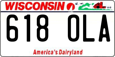 WI license plate 618OLA