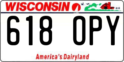 WI license plate 618OPY
