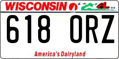 WI license plate 618ORZ