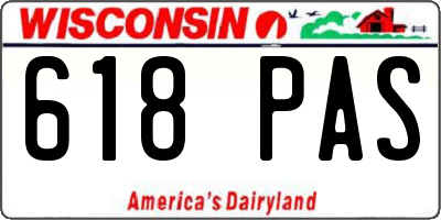 WI license plate 618PAS
