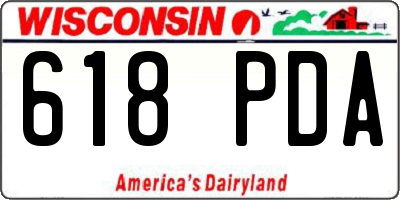 WI license plate 618PDA