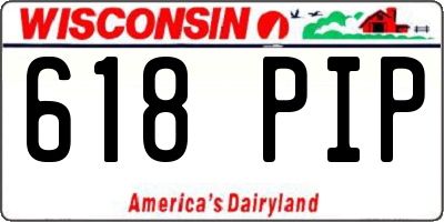 WI license plate 618PIP