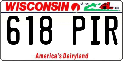 WI license plate 618PIR