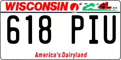 WI license plate 618PIU