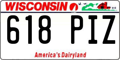 WI license plate 618PIZ