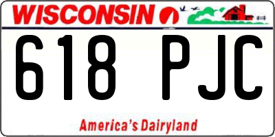 WI license plate 618PJC