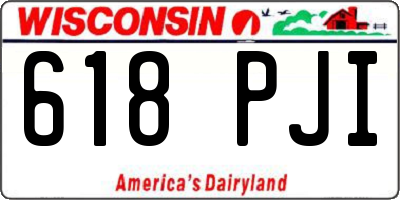 WI license plate 618PJI