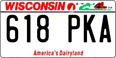 WI license plate 618PKA