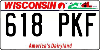 WI license plate 618PKF