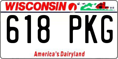 WI license plate 618PKG