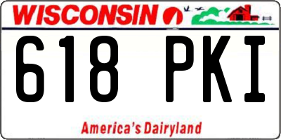 WI license plate 618PKI