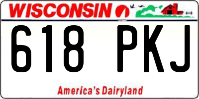 WI license plate 618PKJ