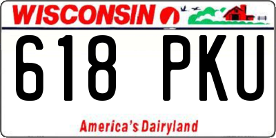 WI license plate 618PKU
