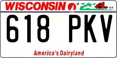 WI license plate 618PKV