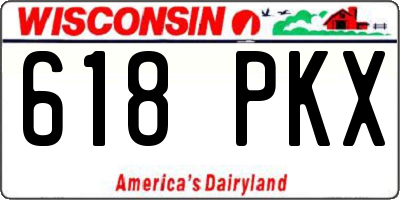 WI license plate 618PKX