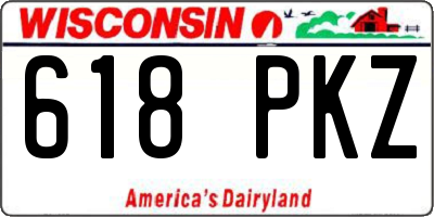 WI license plate 618PKZ