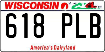WI license plate 618PLB