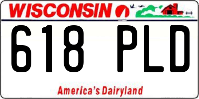 WI license plate 618PLD