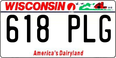 WI license plate 618PLG