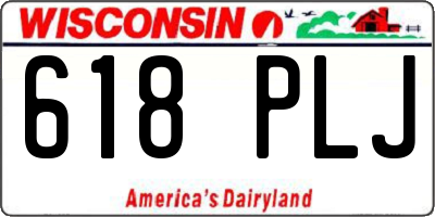 WI license plate 618PLJ