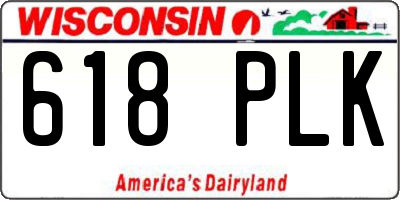 WI license plate 618PLK