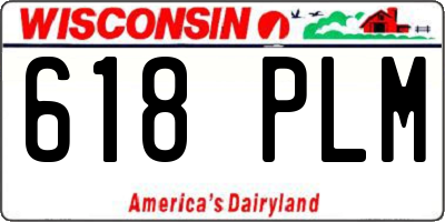 WI license plate 618PLM