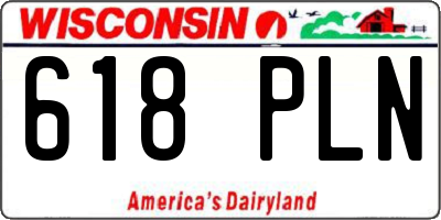 WI license plate 618PLN