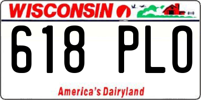 WI license plate 618PLO