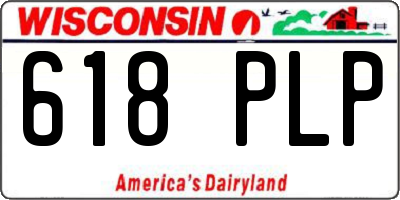 WI license plate 618PLP