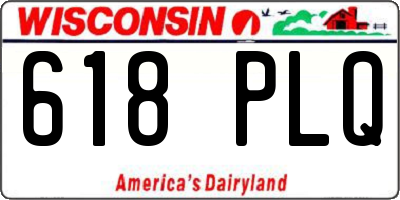 WI license plate 618PLQ
