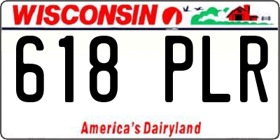 WI license plate 618PLR