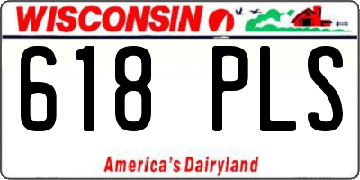 WI license plate 618PLS