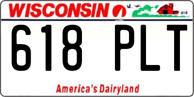 WI license plate 618PLT