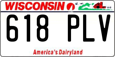 WI license plate 618PLV