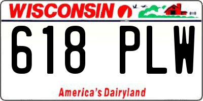 WI license plate 618PLW