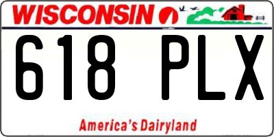 WI license plate 618PLX
