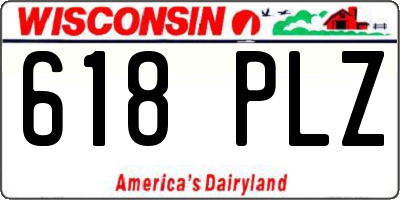 WI license plate 618PLZ