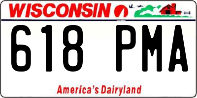 WI license plate 618PMA