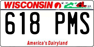 WI license plate 618PMS