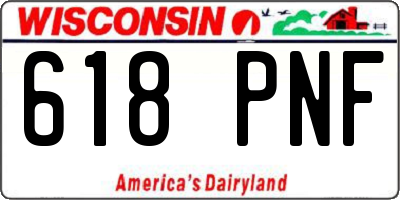 WI license plate 618PNF