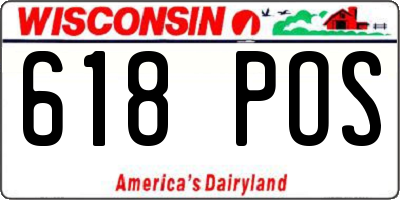 WI license plate 618POS