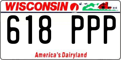 WI license plate 618PPP